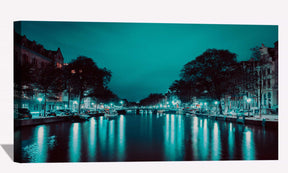 Boats Bridge Canvas Art