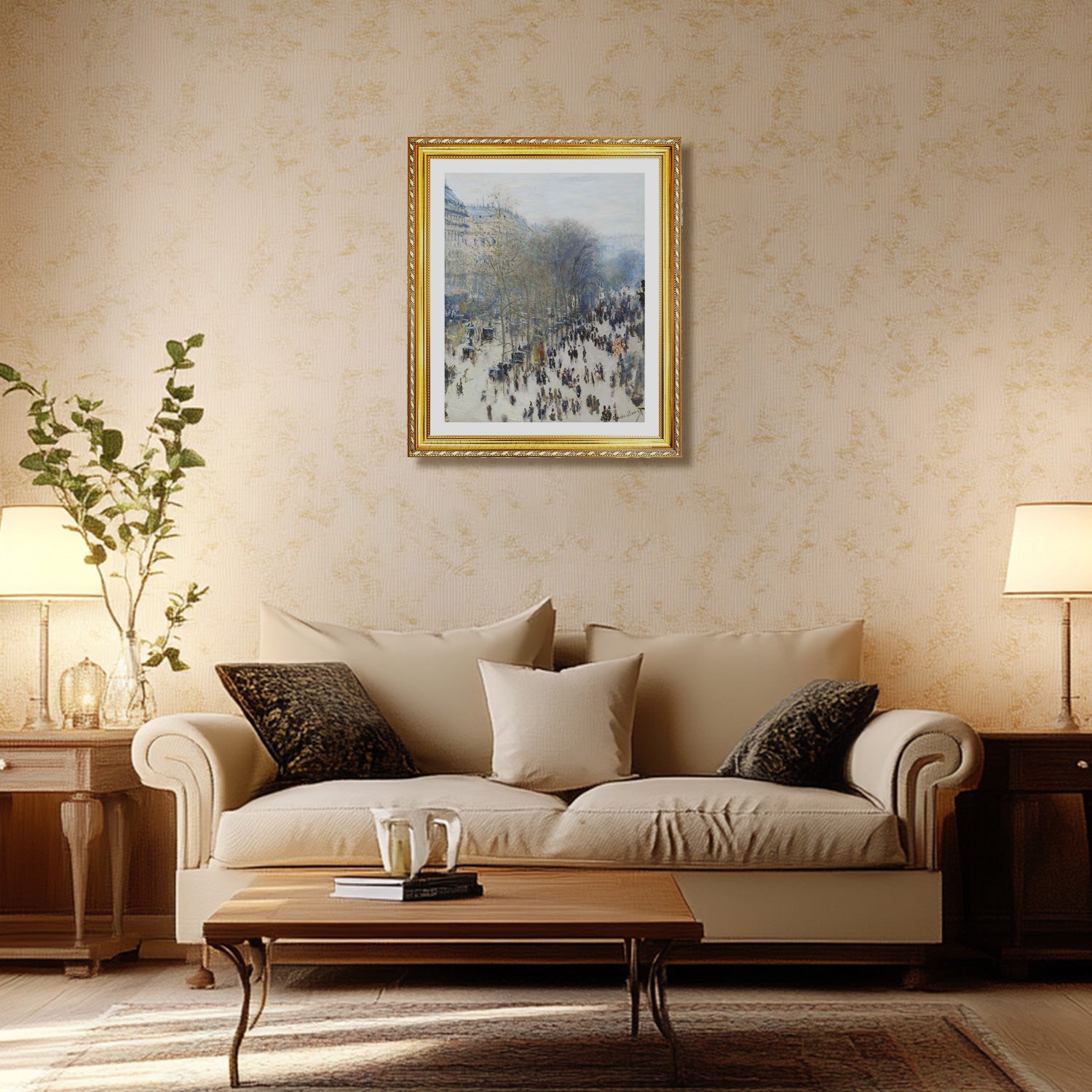 Claude Monet Wall Art Boulevard Des Capucines Poster Framed