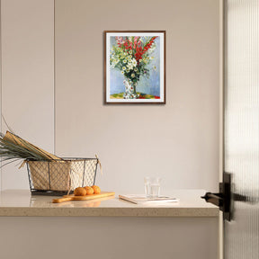 Claude Monet Wall Art Bouquet Of Gadiolas Lilies And Dasies Poster Framed