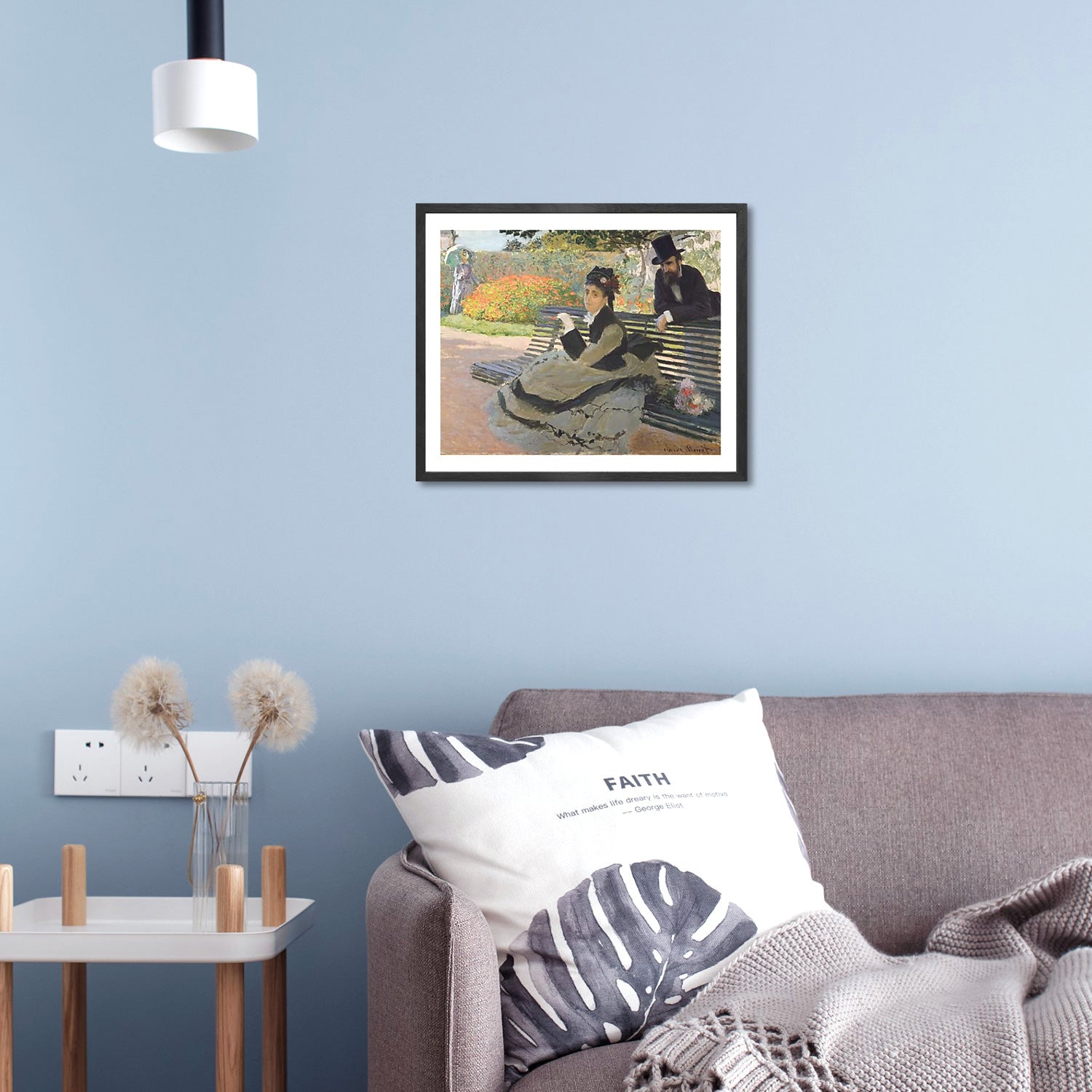 Claude Monet Wall Art Camille Monet On A Garden Bench Poster Framed