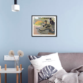 Claude Monet Wall Art Camille Monet On A Garden Bench Poster Framed