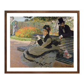 Claude Monet Wall Art Camille Monet On A Garden Bench Poster Framed