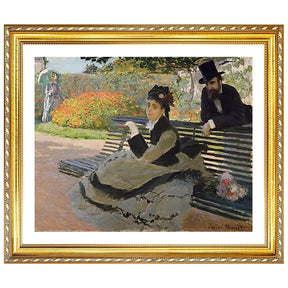 Claude Monet Wall Art Camille Monet On A Garden Bench Poster Framed