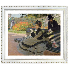 Claude Monet Wall Art Camille Monet On A Garden Bench Poster Framed