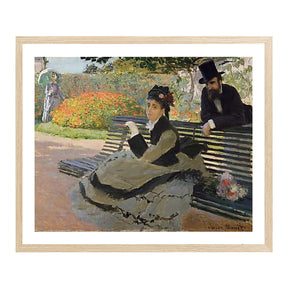Claude Monet Wall Art Camille Monet On A Garden Bench Poster Framed