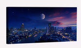 City Lights Moon Canvas Art