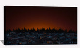 City Of Lights Houses Dark Evening Canvas Art