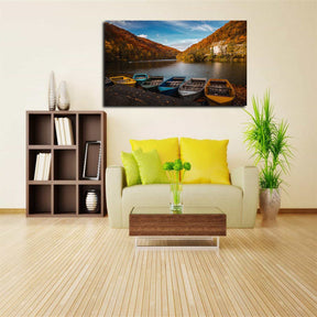 Colored Row Boats Canvas Art
