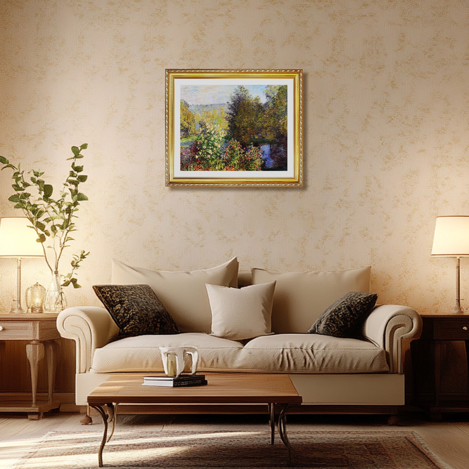 Claude Monet Wall Art Corner Of The Garden At Montgeron Poster Framed