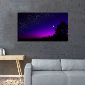 Dark Night Purplel Sky Canvas Art