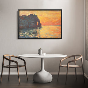 Etretat Cliff Of D Aval Sunset Canvas Art