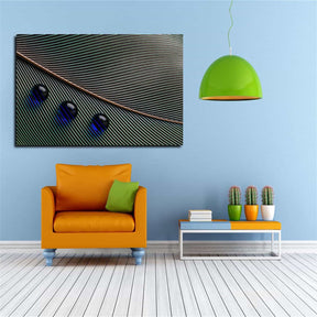 Feather Water Droplets Canvas Art