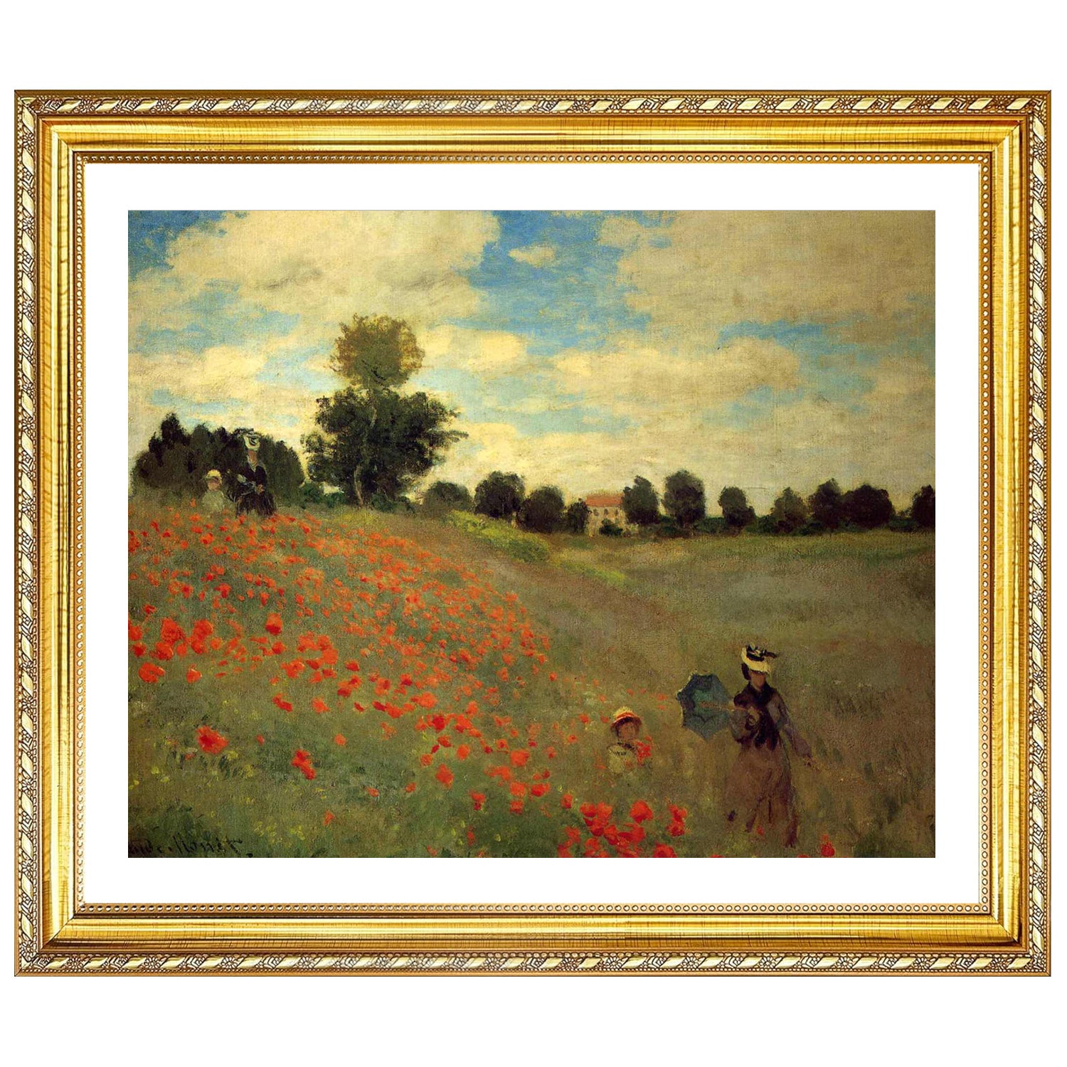 Claude Monet Wall Art Field Of Poppies Poster Framed
