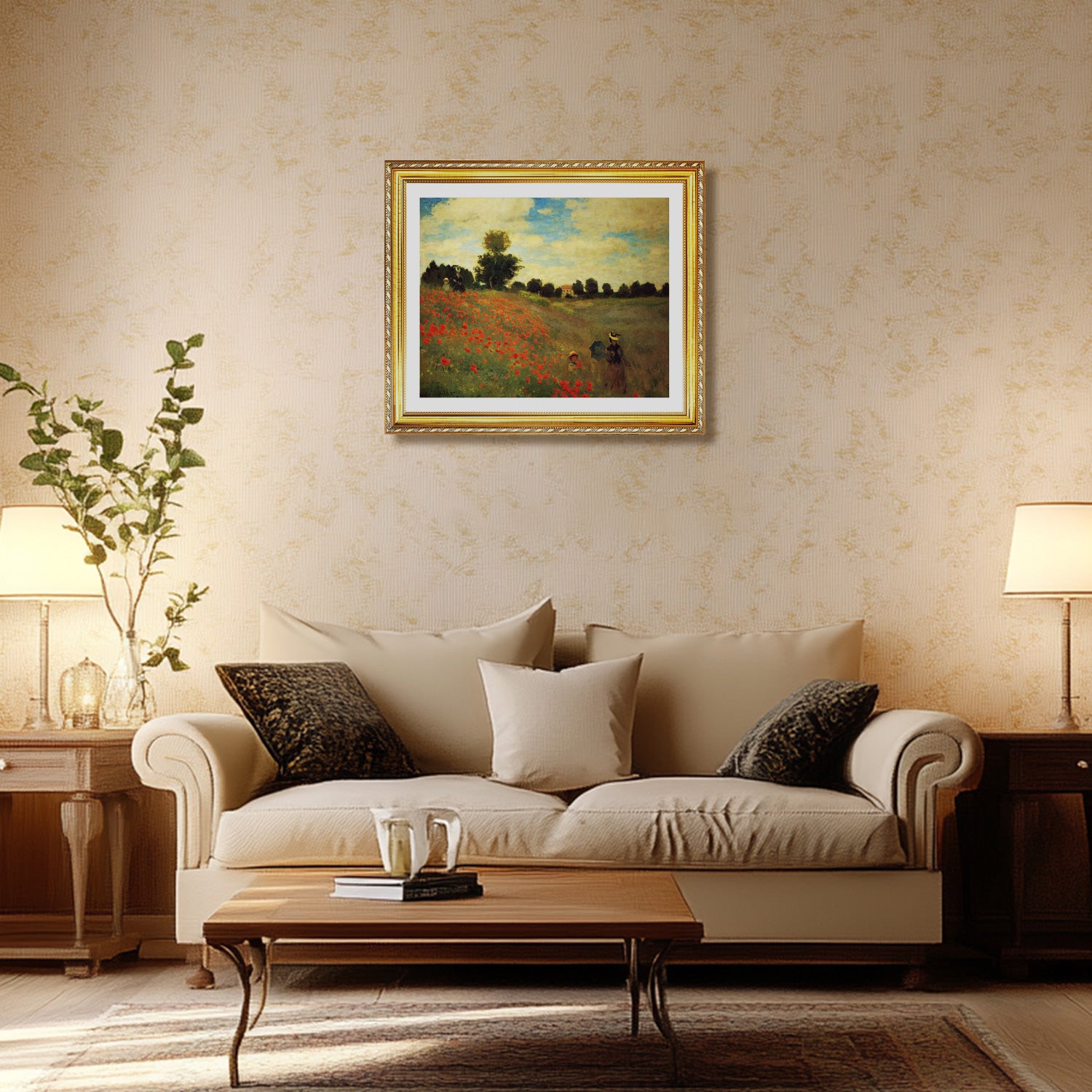 Claude Monet Wall Art Field Of Poppies Poster Framed