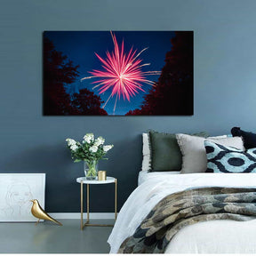Firework Lake Canvas Art