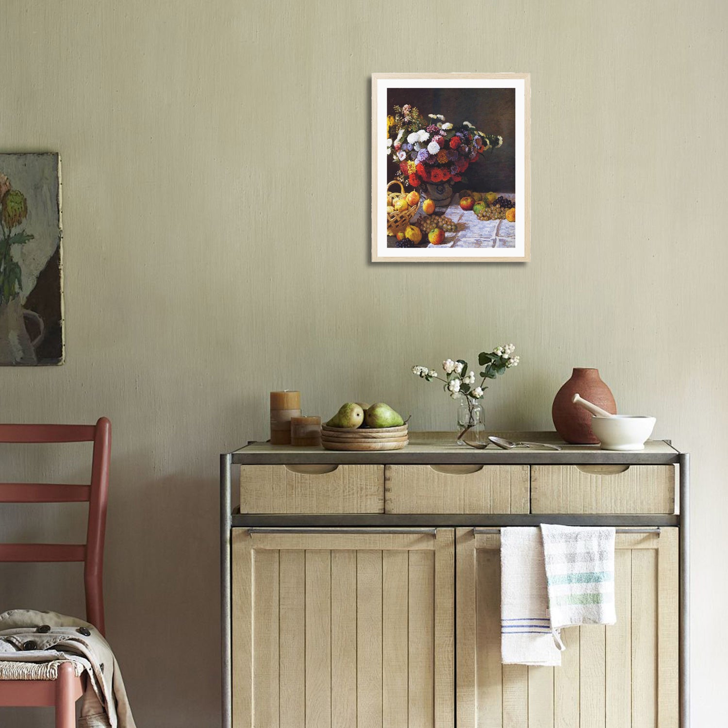 Claude Monet Wall Art Flowers And Fruit Poster Framed