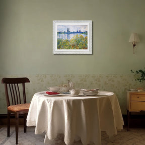 Claude Monet Wall Art Flowers On The Banks Of Seine Near Vetheuil Poster Framed