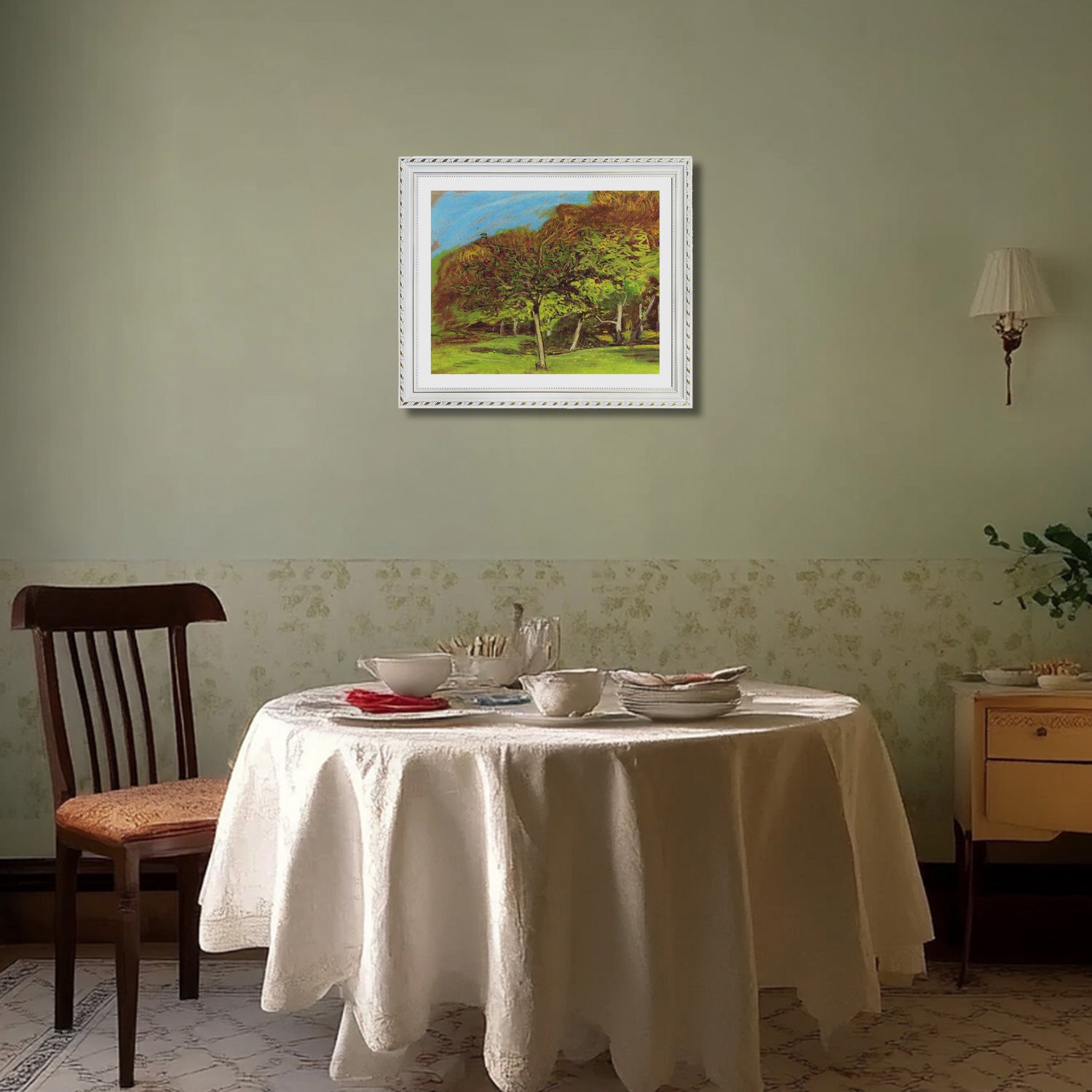 Claude Monet Wall Art Fruit Trees Poster Framed