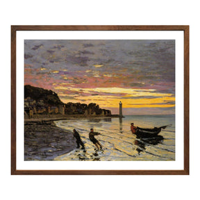 Claude Monet Wall Art Hauling A Boat Ashore Honfleur Poster Framed
