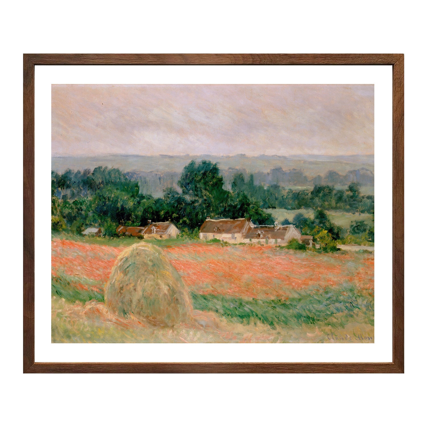 Claude Monet Wall Art Haystack At Giverny Poster Framed