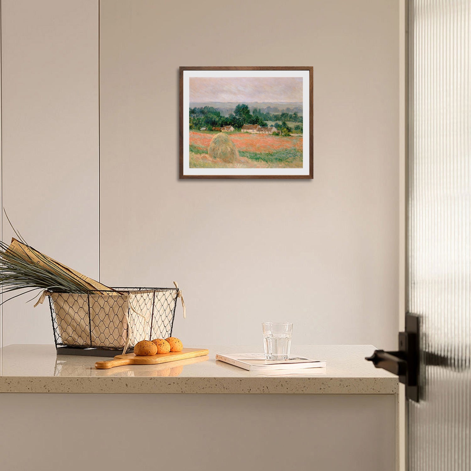 Claude Monet Wall Art Haystack At Giverny Poster Framed