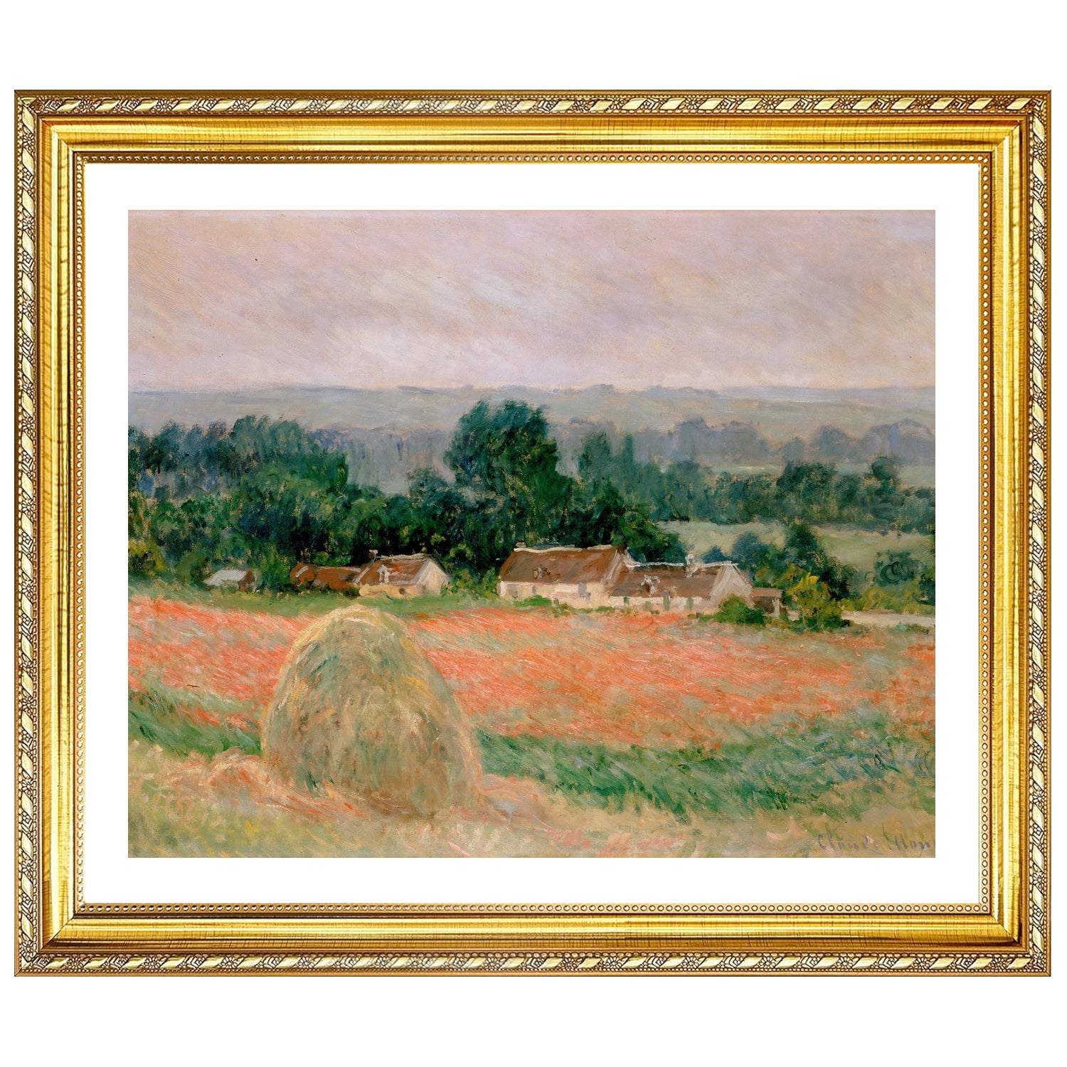 Claude Monet Wall Art Haystack At Giverny Poster Framed