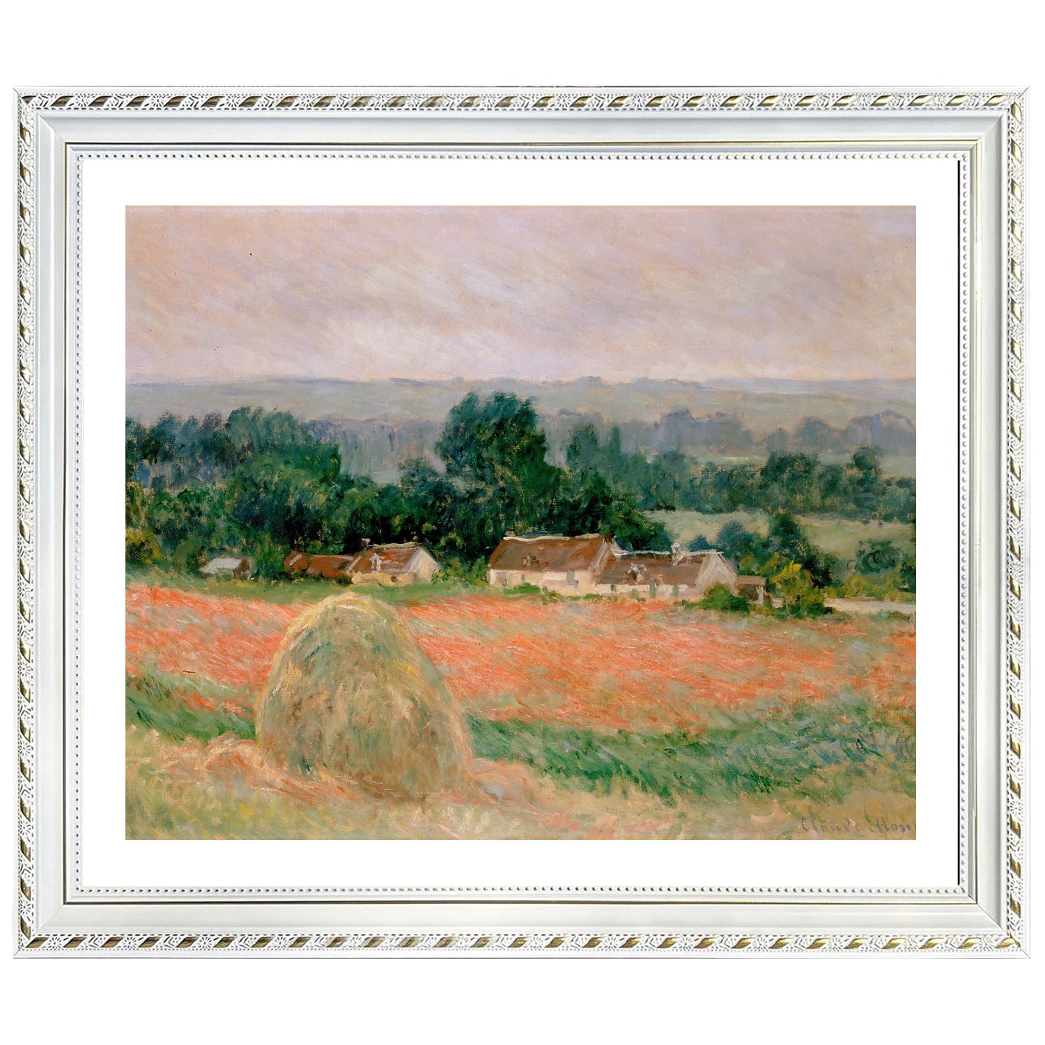 Claude Monet Wall Art Haystack At Giverny Poster Framed