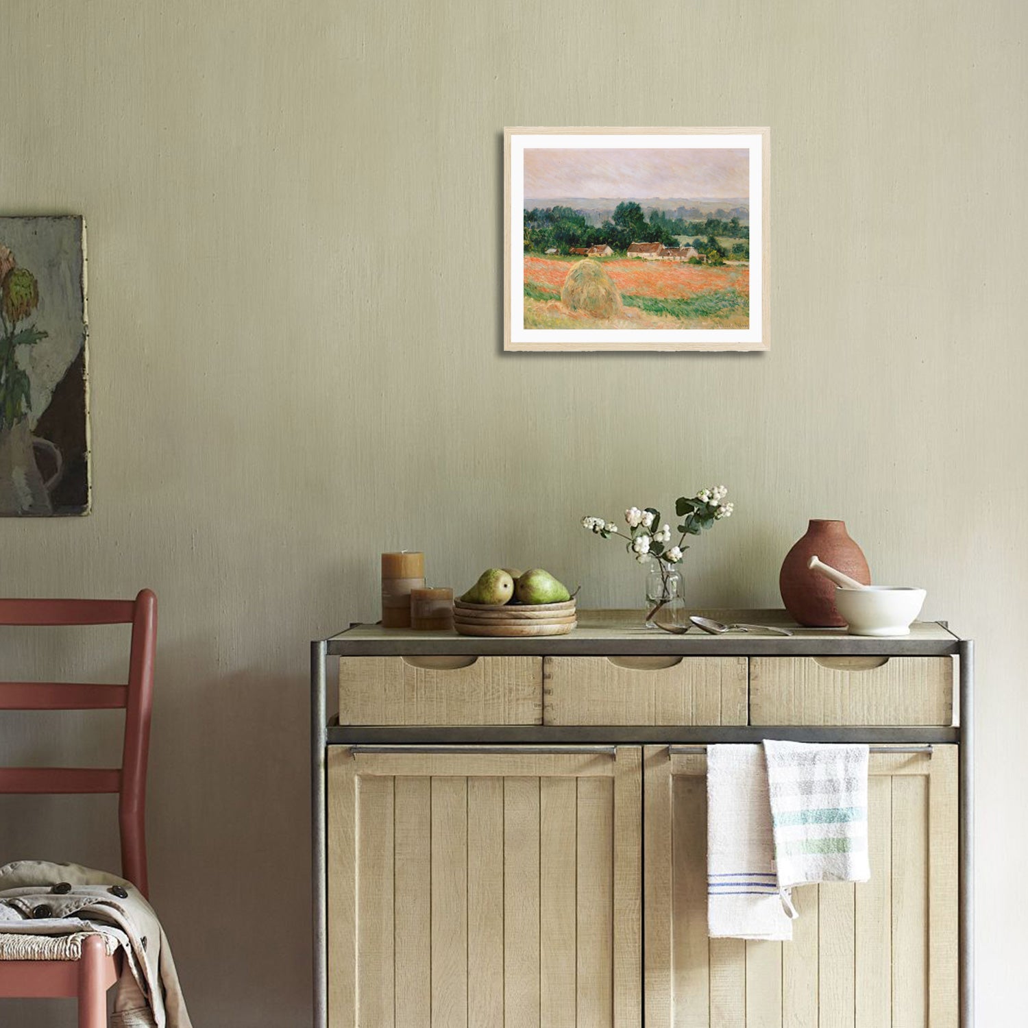 Claude Monet Wall Art Haystack At Giverny Poster Framed