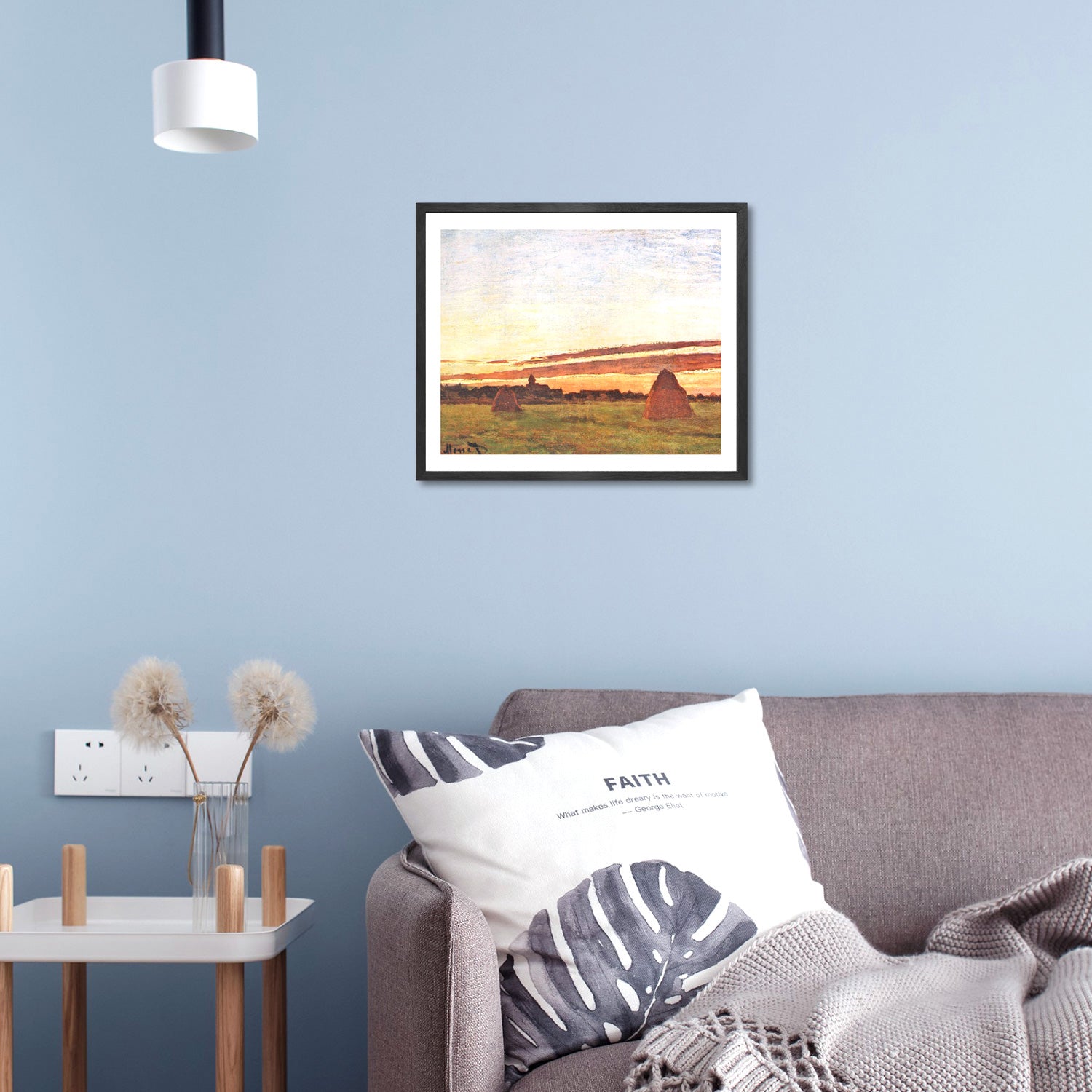 Claude Monet Wall Art Haystacks At Chailly Poster Framed