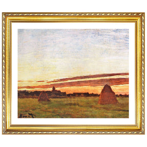 Claude Monet Wall Art Haystacks At Chailly Poster Framed