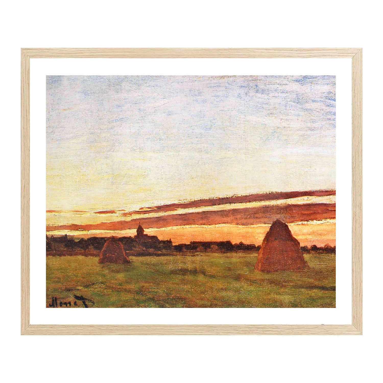Claude Monet Wall Art Haystacks At Chailly Poster Framed