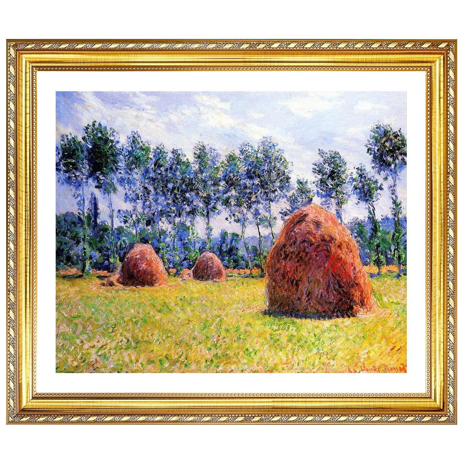 Claude Monet Wall Art Haystacks At Giverny Poster Framed