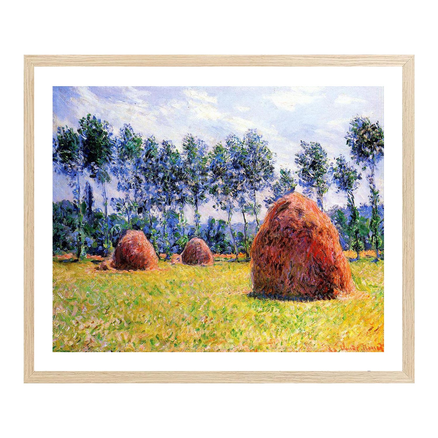 Claude Monet Wall Art Haystacks At Giverny Poster Framed
