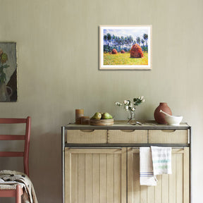 Claude Monet Wall Art Haystacks At Giverny Poster Framed