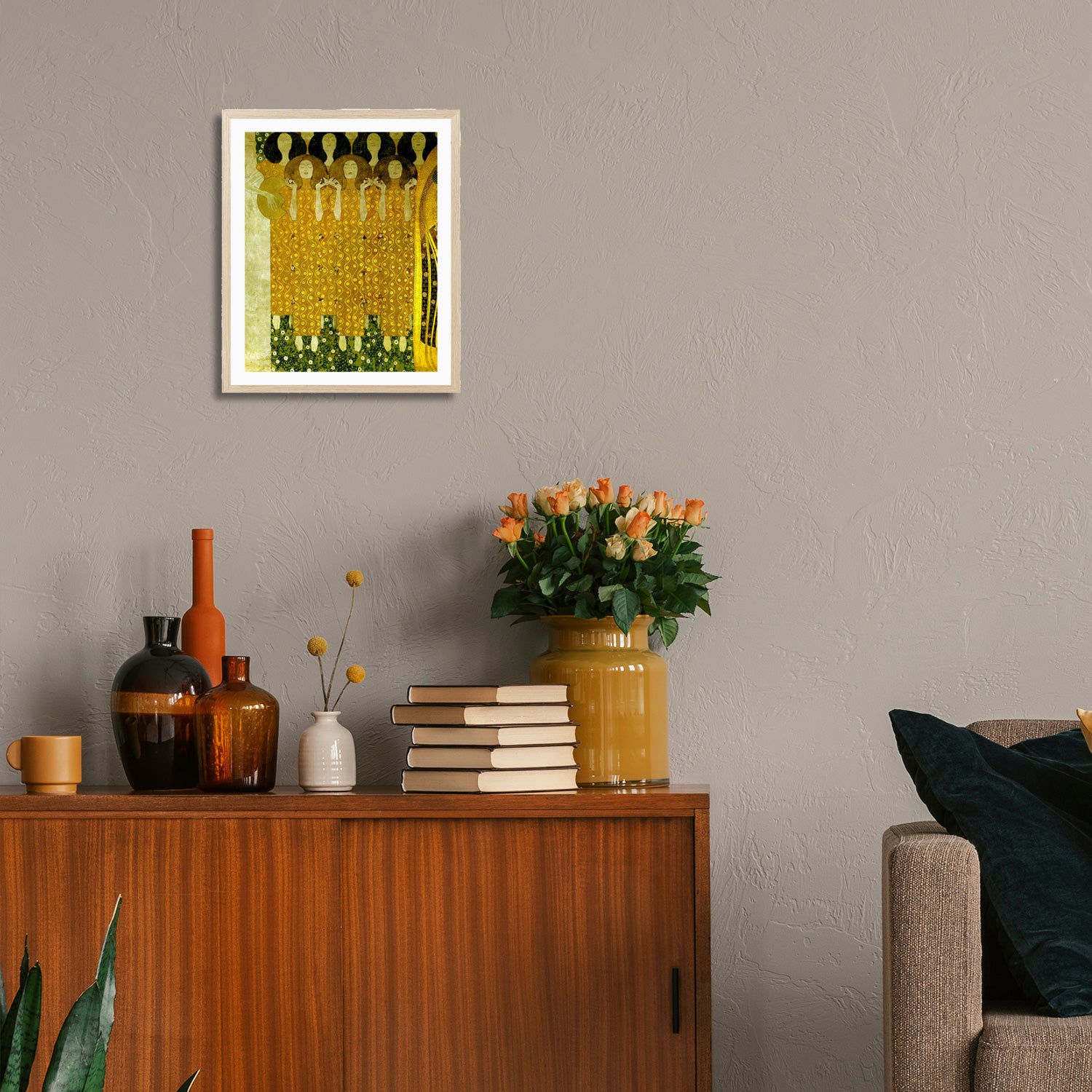 Gustav Klimt Wall Art Choir Of The Paradise Angels Poster Framed Klimt Art