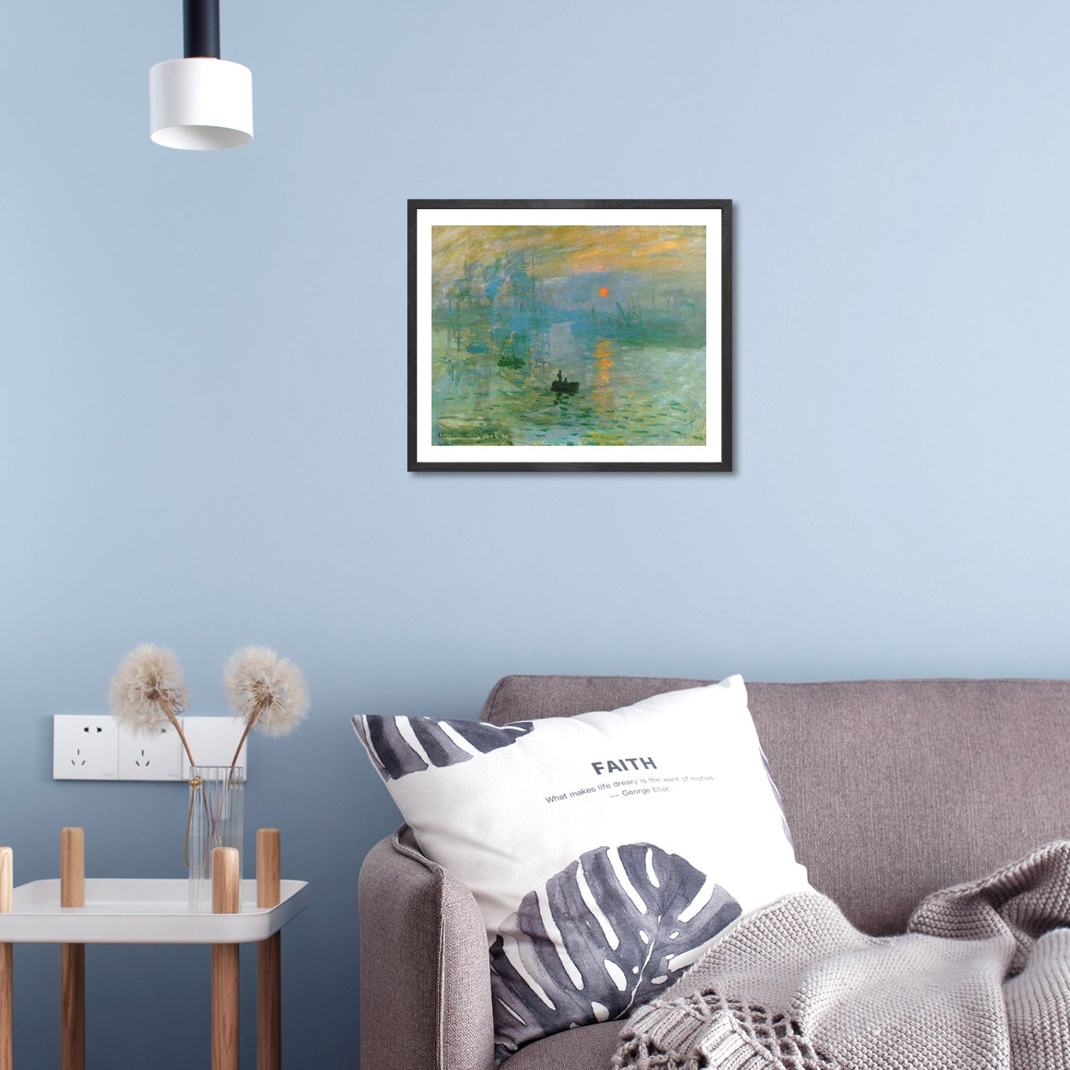 Claude Monet Wall Art Impression Of Sunrise Poster Framed