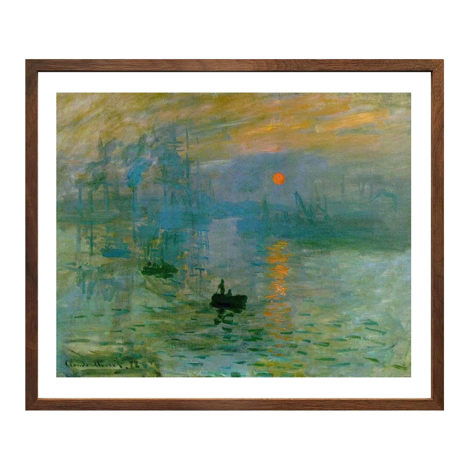 Claude Monet Wall Art Impression Of Sunrise Poster Framed