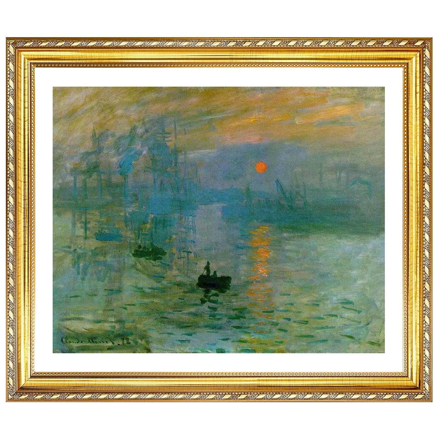 Claude Monet Wall Art Impression Of Sunrise Poster Framed