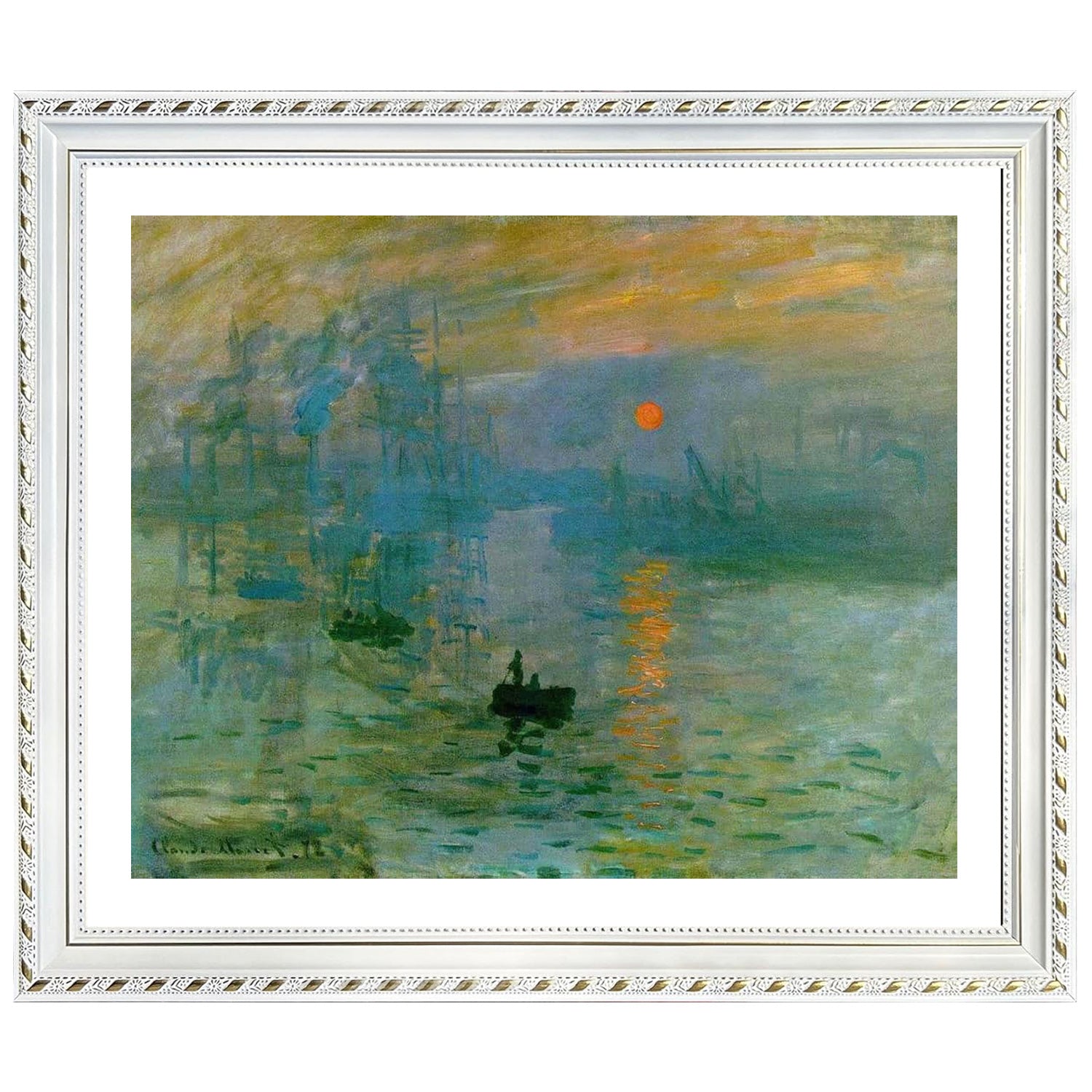 Claude Monet Wall Art Impression Of Sunrise Poster Framed