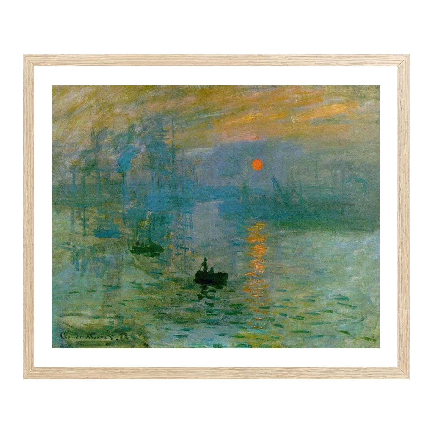 Claude Monet Wall Art Impression Of Sunrise Poster Framed