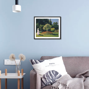 Claude Monet Wall Art Jeanne Marguerite Lecadre In The Garden Poster Framed