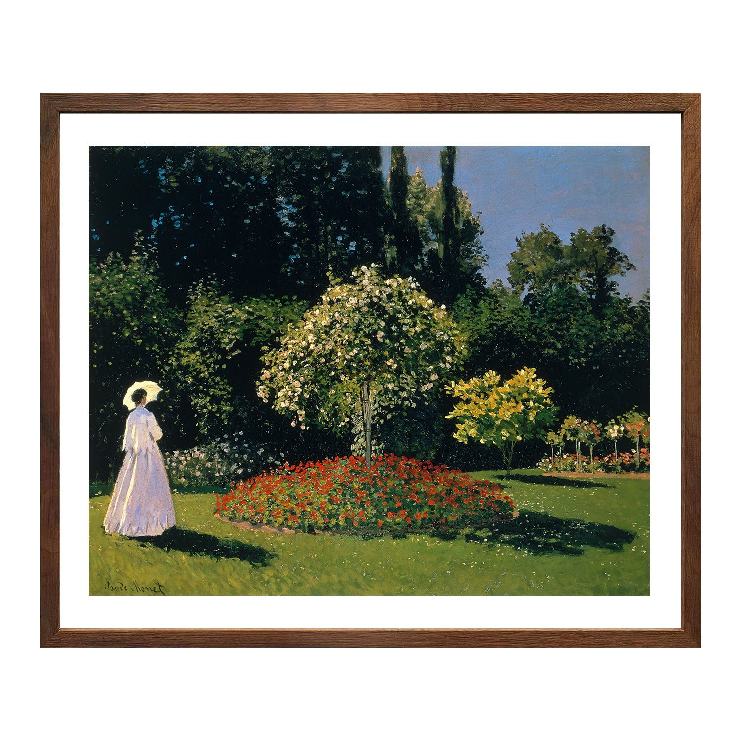 Claude Monet Wall Art Jeanne Marguerite Lecadre In The Garden Poster Framed