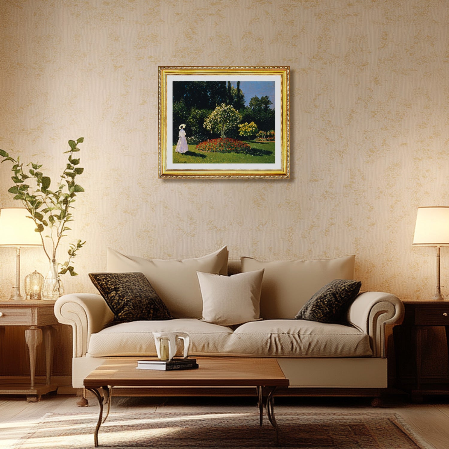 Claude Monet Wall Art Jeanne Marguerite Lecadre In The Garden Poster Framed