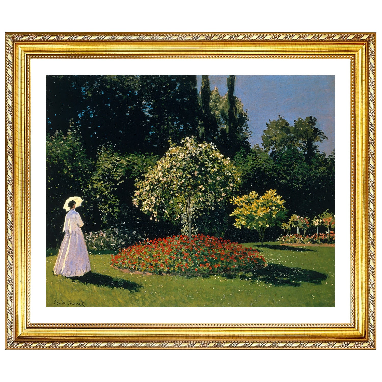 Claude Monet Wall Art Jeanne Marguerite Lecadre In The Garden Poster Framed