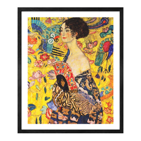 Gustav Klimt Wall Art Lady With Fan Poster Framed Klimt Art