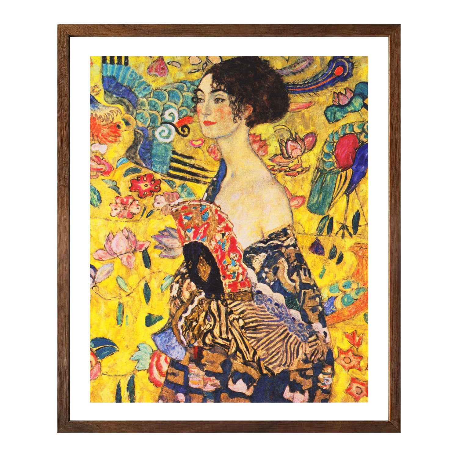 Gustav Klimt Wall Art Lady With Fan Poster Framed Klimt Art
