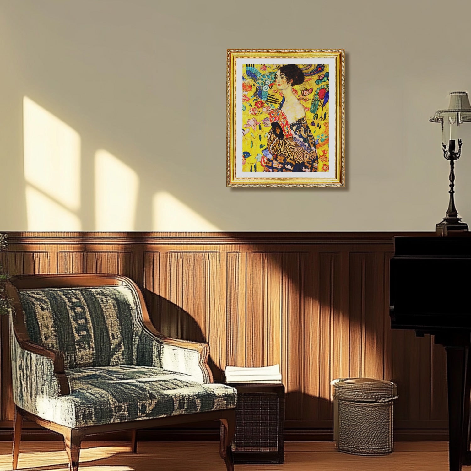 Gustav Klimt Wall Art Lady With Fan Poster Framed Klimt Art