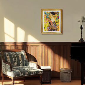 Gustav Klimt Wall Art Lady With Fan Poster Framed Klimt Art