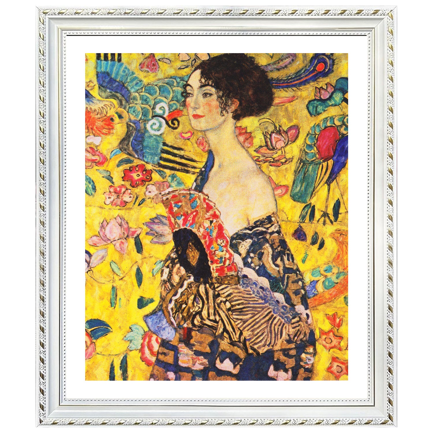 Gustav Klimt Wall Art Lady With Fan Poster Framed Klimt Art