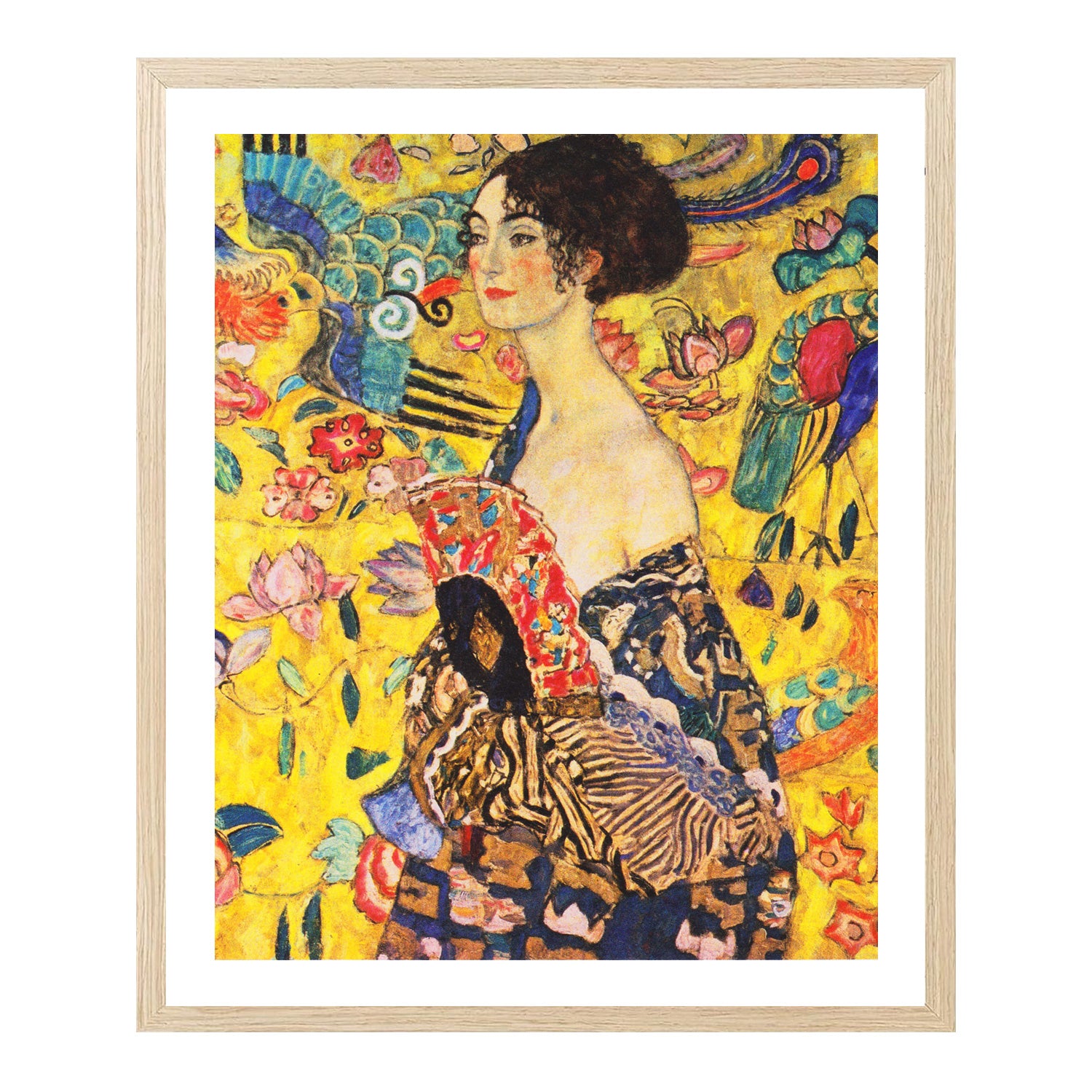 Gustav Klimt Wall Art Lady With Fan Poster Framed Klimt Art